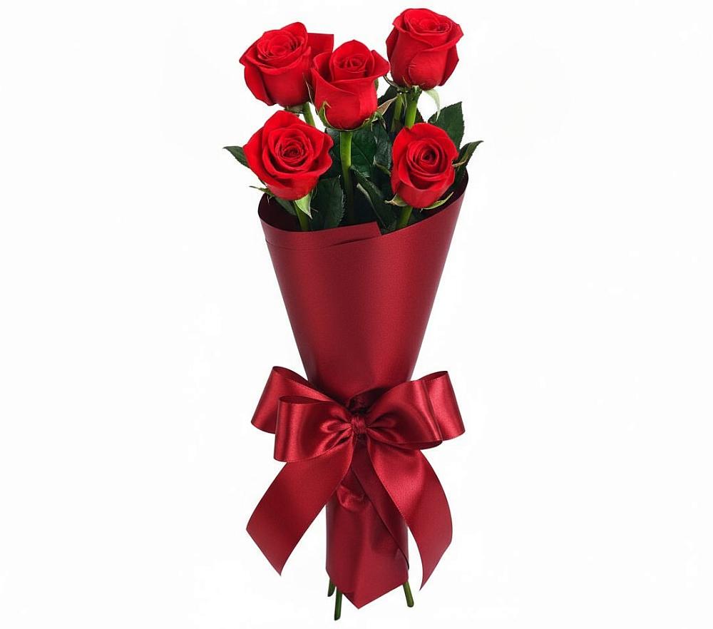 Букет 5 Красных роз Эдлесс Лав в Железноводском