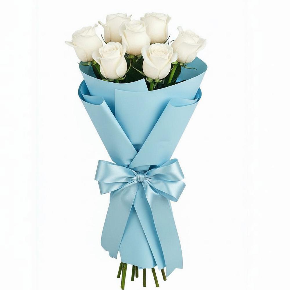 Букет 7 белых роз Проуд в Железноводском