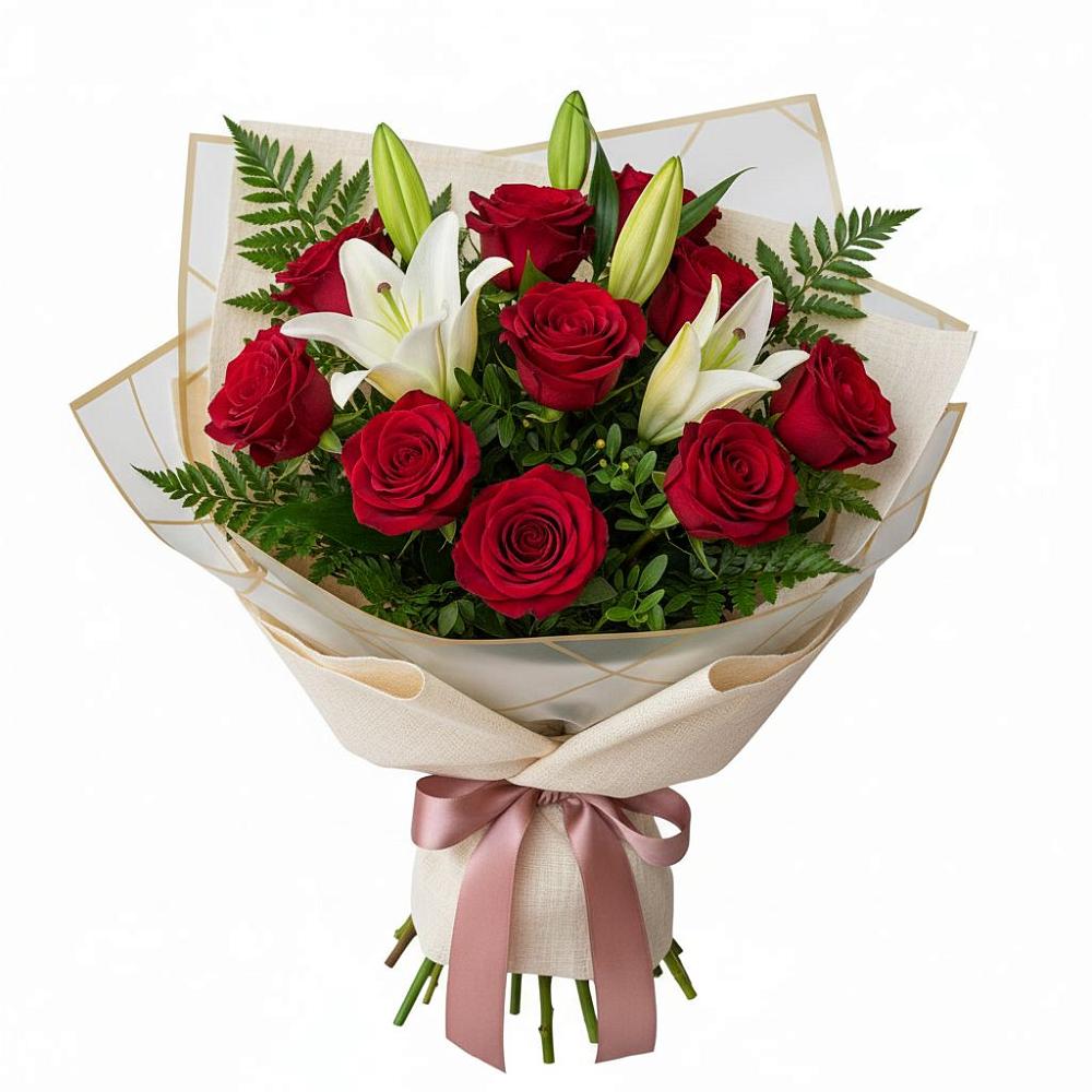 Букет цветов из: Лилии и Розы в Железноводском