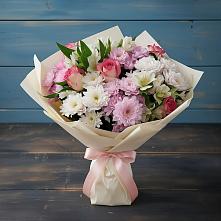 Букет цветов из:  Хризантемы, Альстромерии и Розы #REPLACE_PRED# Железноводском