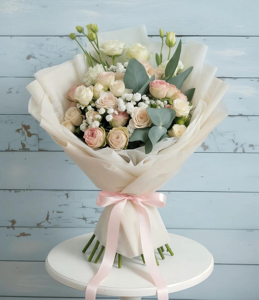 Букет цветов из: Розы и Лизиантусы в Железноводском