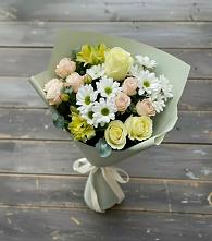 Букет цветов из:  Альстромерии, Розы и Хризантемы в Железноводском