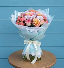 Букет цветов из:  Хризантемы и Розы в Железноводском