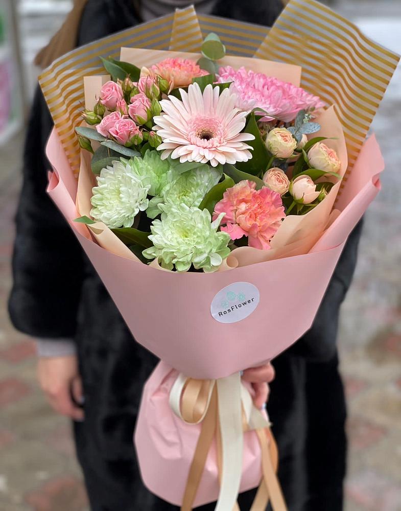 Букет цветов из: Герберы, Хризантемы и Розы в Железноводском